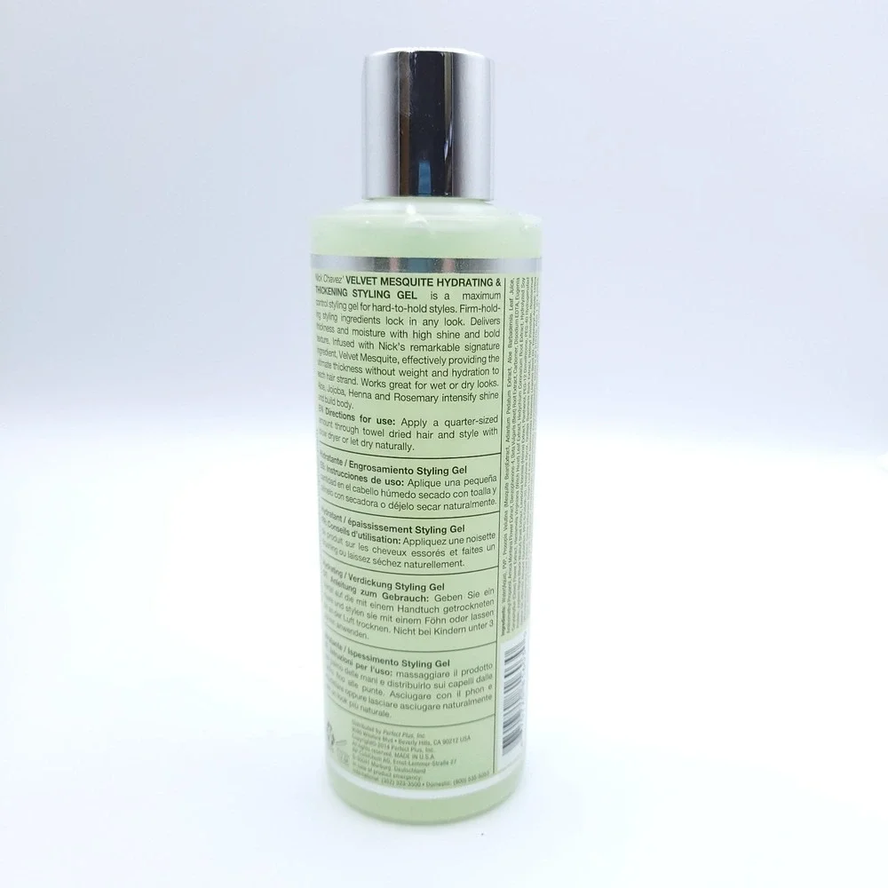 Nick Chavez Professional Velvet Mesquite Styling Gel 8 fl oz New Sealed